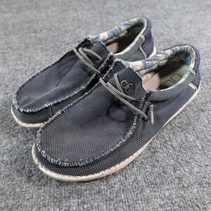 Hey Dude Shoes  Mens 11 Blue Wally Stretch Canvas Light Slip On Sneakers Loafers